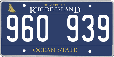 RI license plate 960939