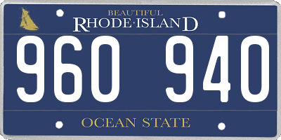 RI license plate 960940