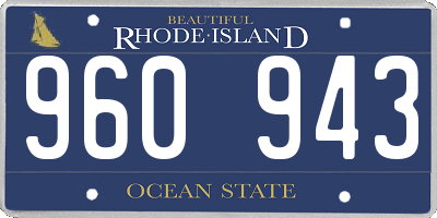 RI license plate 960943