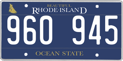 RI license plate 960945