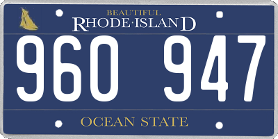 RI license plate 960947