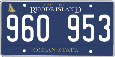 RI license plate 960953