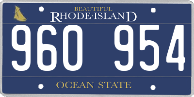 RI license plate 960954