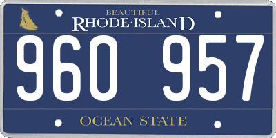 RI license plate 960957