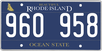RI license plate 960958