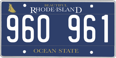 RI license plate 960961