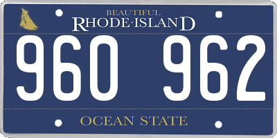 RI license plate 960962