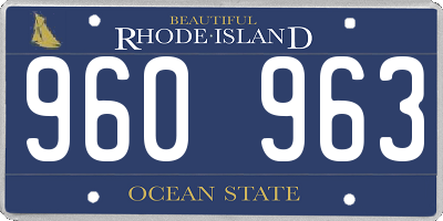 RI license plate 960963