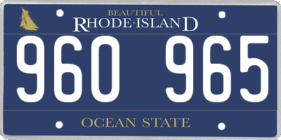 RI license plate 960965
