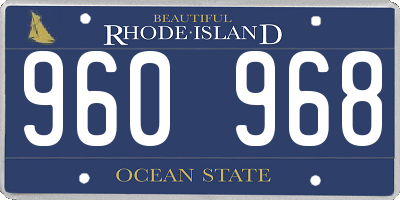 RI license plate 960968