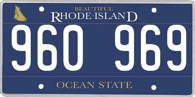 RI license plate 960969