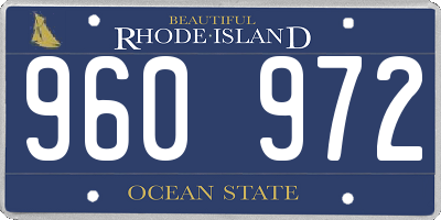 RI license plate 960972