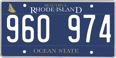 RI license plate 960974