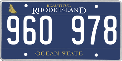 RI license plate 960978