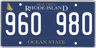 RI license plate 960980