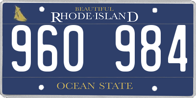RI license plate 960984