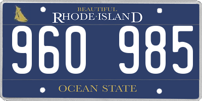 RI license plate 960985