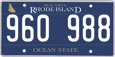 RI license plate 960988