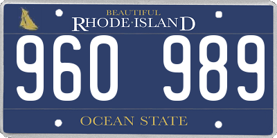 RI license plate 960989