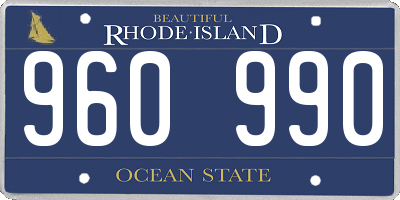 RI license plate 960990