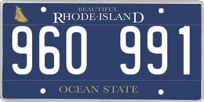 RI license plate 960991