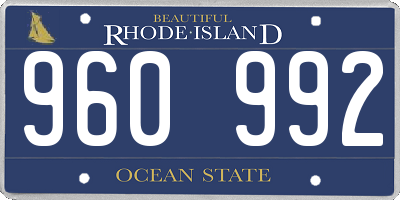 RI license plate 960992