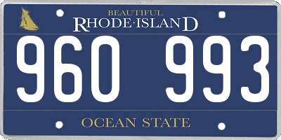 RI license plate 960993