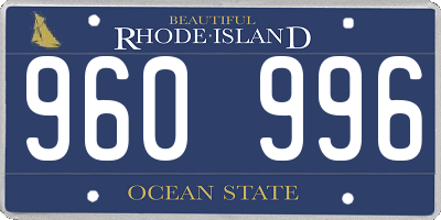 RI license plate 960996