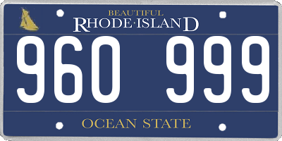 RI license plate 960999