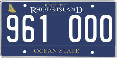 RI license plate 961000