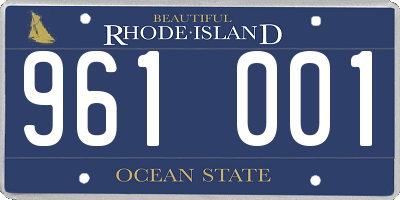 RI license plate 961001