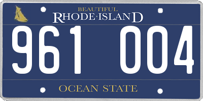 RI license plate 961004