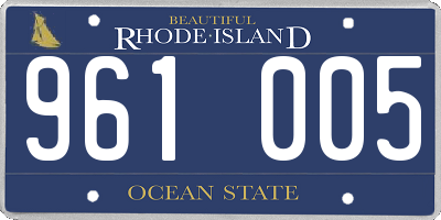 RI license plate 961005