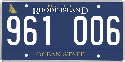 RI license plate 961006