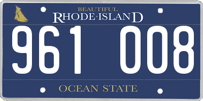 RI license plate 961008