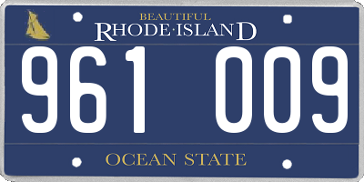 RI license plate 961009