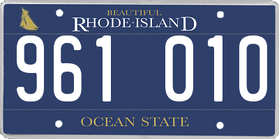 RI license plate 961010