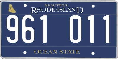 RI license plate 961011