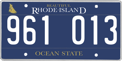 RI license plate 961013