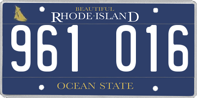 RI license plate 961016