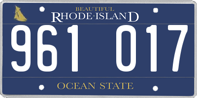 RI license plate 961017