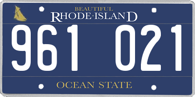 RI license plate 961021