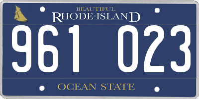 RI license plate 961023