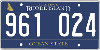 RI license plate 961024