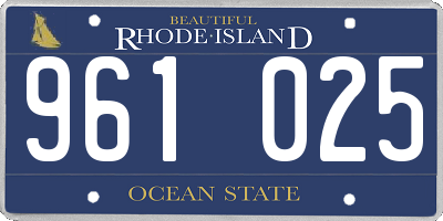 RI license plate 961025