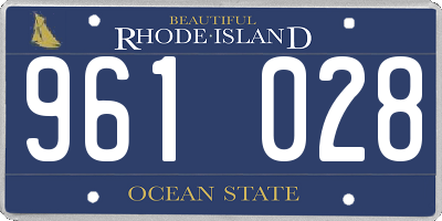 RI license plate 961028