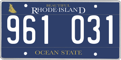 RI license plate 961031