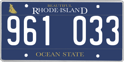 RI license plate 961033