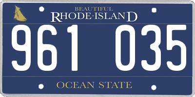 RI license plate 961035