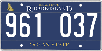 RI license plate 961037